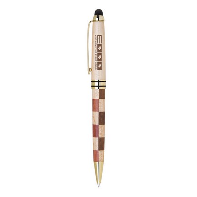 EcoCheck?Wood Checkerboard Stylus Pen