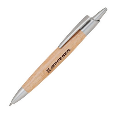 Eco-Friendly Elegant Light Bamboo Ballpoint Pen, Click Action