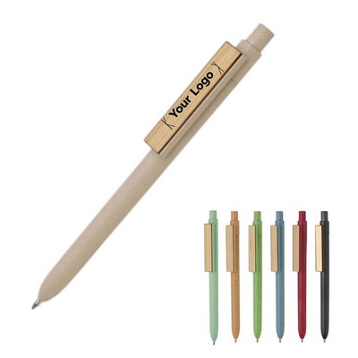 Eco-Friendly Bamboo Fiber Pen with Click Action